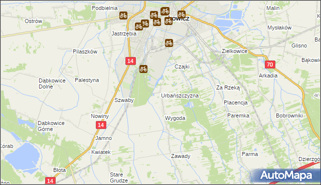 mapa Urbańszczyzna, Urbańszczyzna na mapie Targeo