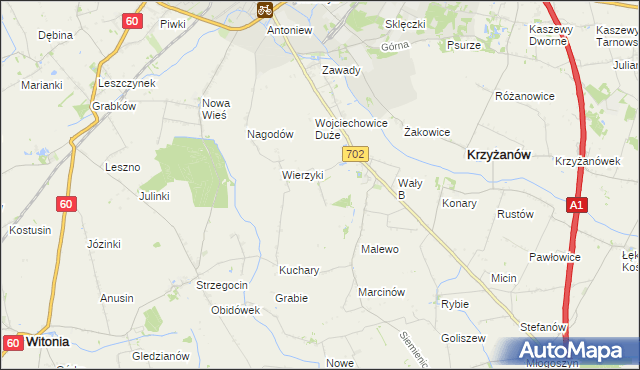 mapa Wały A, Wały A na mapie Targeo