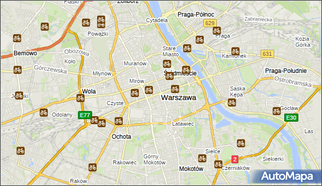 mapa Warszawy, Warszawa na mapie Targeo