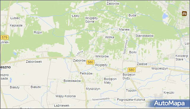 mapa Wiktorów gmina Leszno, Wiktorów gmina Leszno na mapie Targeo