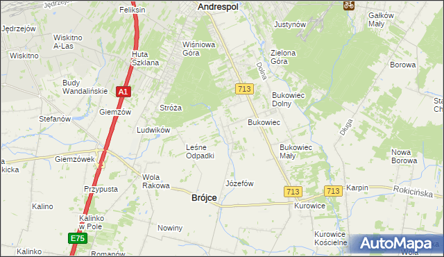 mapa Wygoda gmina Brójce, Wygoda gmina Brójce na mapie Targeo