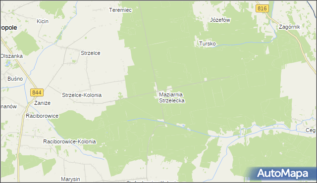 mapa Maziarnia Strzelecka, Maziarnia Strzelecka na mapie Targeo