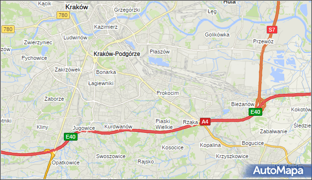 mapa Prokocim, Prokocim na mapie Targeo