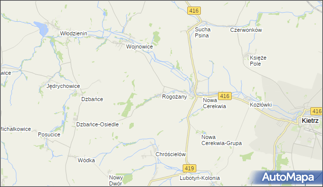 mapa Rogożany, Rogożany na mapie Targeo