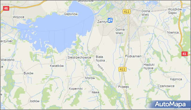 mapa Biała Nyska, Biała Nyska na mapie Targeo
