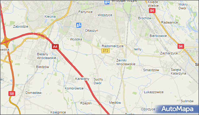 mapa Biestrzyków, Biestrzyków na mapie Targeo