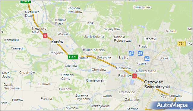 mapa Boksycka, Boksycka na mapie Targeo