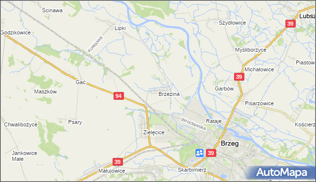 mapa Brzezina gmina Skarbimierz, Brzezina gmina Skarbimierz na mapie Targeo