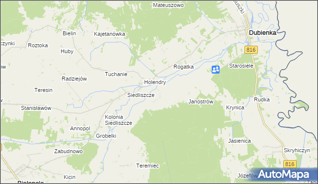 mapa Brzozowiec gmina Dubienka, Brzozowiec gmina Dubienka na mapie Targeo
