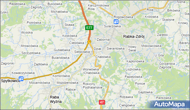 mapa Chabówka, Chabówka na mapie Targeo