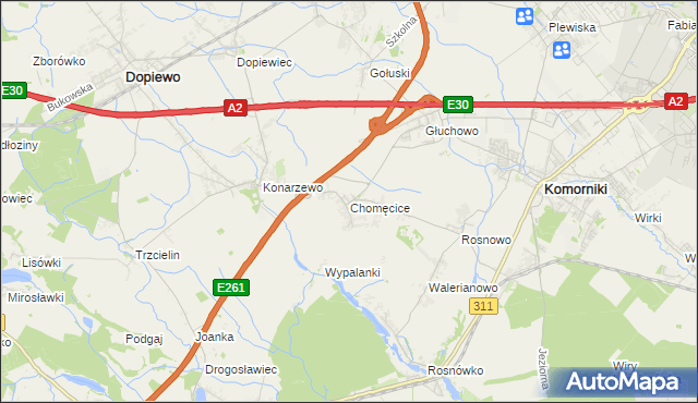 mapa Chomęcice, Chomęcice na mapie Targeo