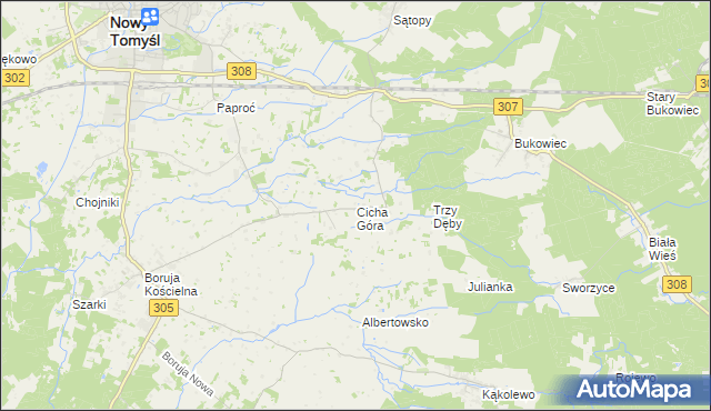 mapa Cicha Góra, Cicha Góra na mapie Targeo