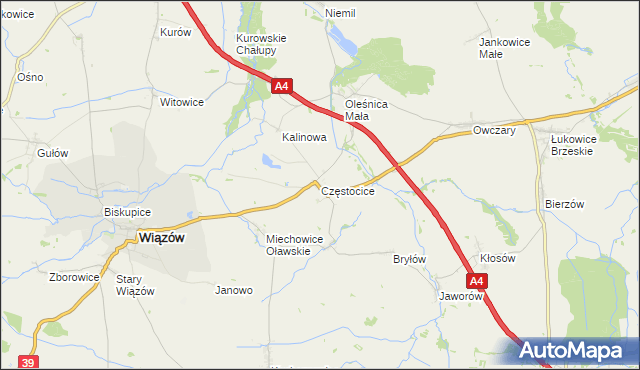 mapa Częstocice, Częstocice na mapie Targeo