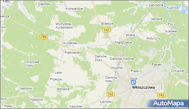 mapa Danków Duży, Danków Duży na mapie Targeo