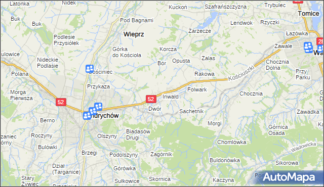 mapa Inwałd, Inwałd na mapie Targeo
