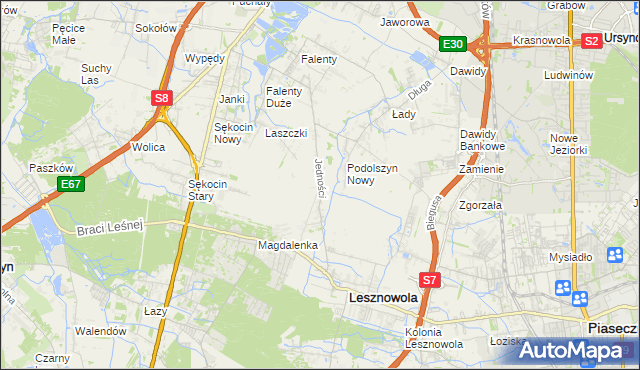 mapa Janczewice, Janczewice na mapie Targeo