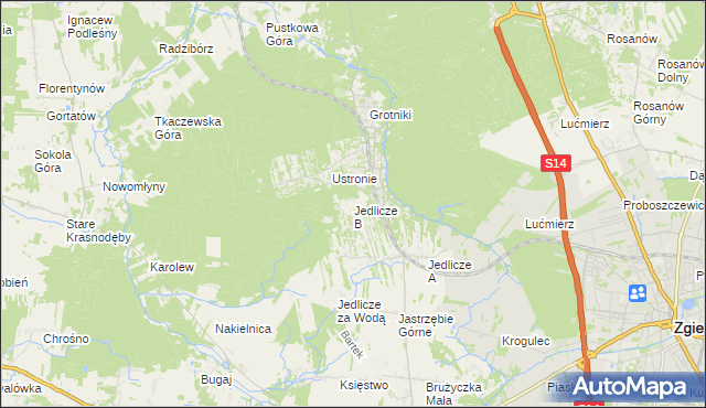 mapa Jedlicze B, Jedlicze B na mapie Targeo