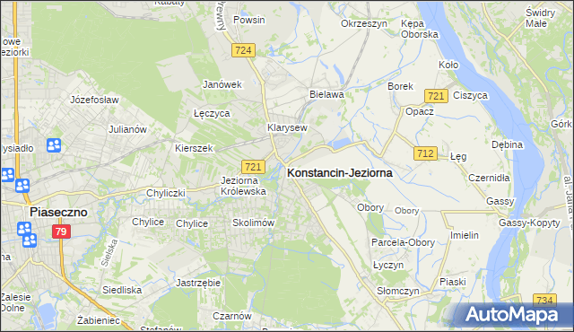 mapa Konstancin-Jeziorna, Konstancin-Jeziorna na mapie Targeo