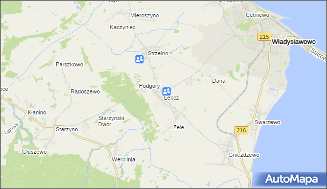 mapa Łebcz, Łebcz na mapie Targeo