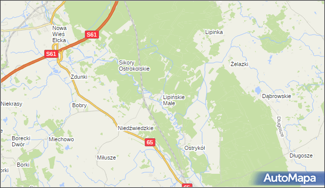 mapa Lipińskie Małe, Lipińskie Małe na mapie Targeo