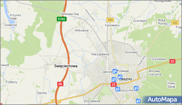 mapa Maryszewice, Maryszewice na mapie Targeo