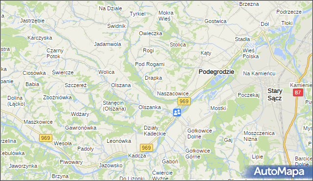 mapa Naszacowice, Naszacowice na mapie Targeo