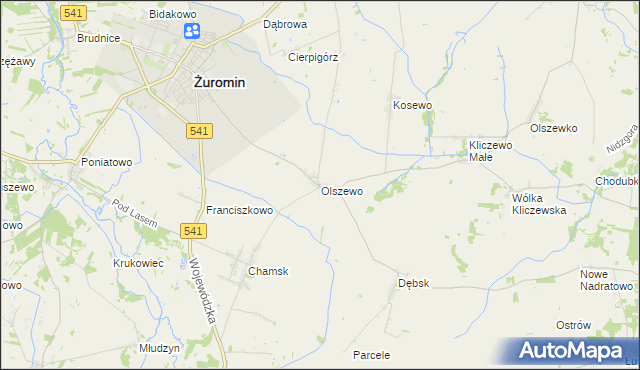mapa Olszewo gmina Żuromin, Olszewo gmina Żuromin na mapie Targeo