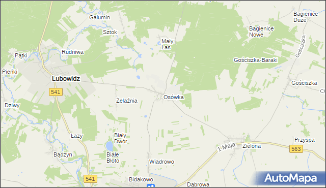 mapa Osówka gmina Lubowidz, Osówka gmina Lubowidz na mapie Targeo