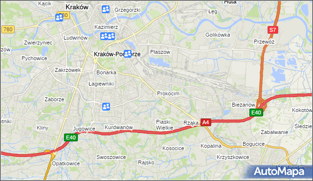 mapa Prokocim, Prokocim na mapie Targeo