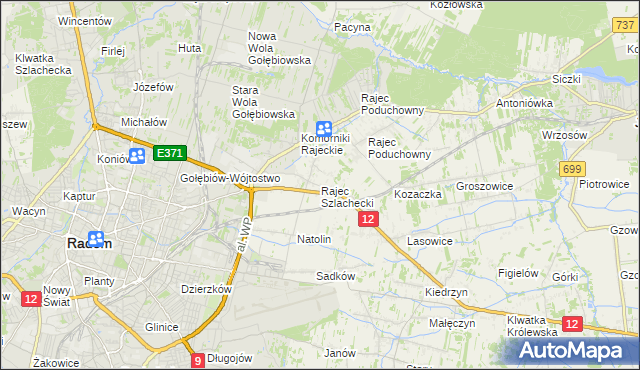 mapa Rajec Szlachecki, Rajec Szlachecki na mapie Targeo