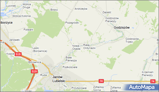 mapa Rataj Poduchowny, Rataj Poduchowny na mapie Targeo