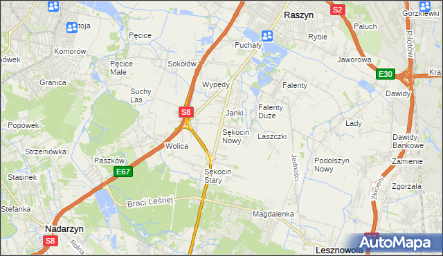 mapa Sękocin Nowy, Sękocin Nowy na mapie Targeo