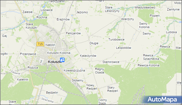 mapa Stefanów gmina Koluszki, Stefanów gmina Koluszki na mapie Targeo