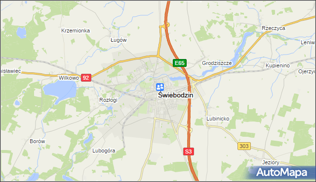 mapa Świebodzin, Świebodzin na mapie Targeo