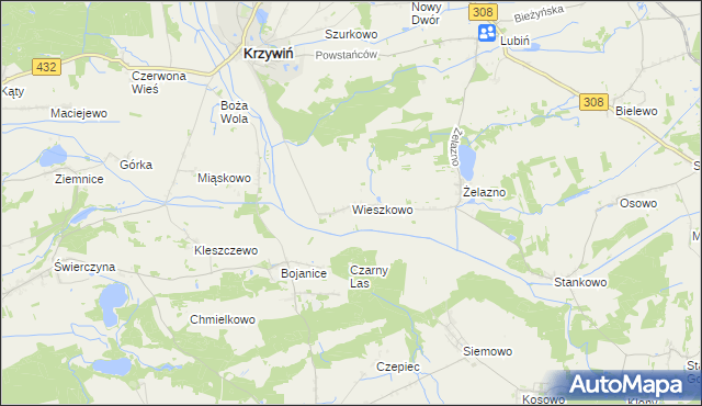 mapa Wieszkowo, Wieszkowo na mapie Targeo