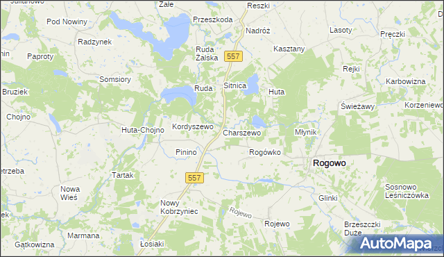 mapa Charszewo, Charszewo na mapie Targeo