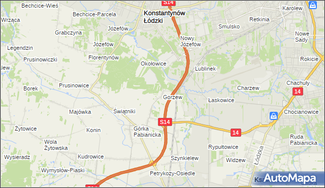 mapa Gorzew, Gorzew na mapie Targeo