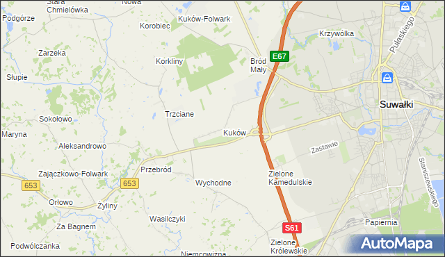 mapa Kuków gmina Suwałki, Kuków gmina Suwałki na mapie Targeo