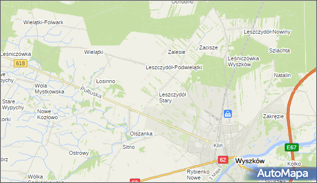 mapa Leszczydół Stary, Leszczydół Stary na mapie Targeo