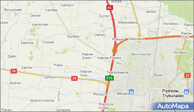 mapa Majków-Folwark, Majków-Folwark na mapie Targeo