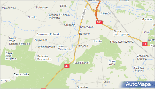 mapa Mroczeń, Mroczeń na mapie Targeo