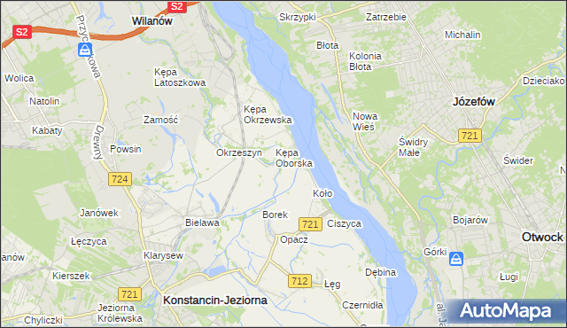 mapa Obórki gmina Konstancin-Jeziorna, Obórki gmina Konstancin-Jeziorna na mapie Targeo