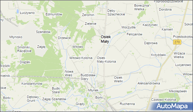 mapa Osiek Mały-Kolonia, Osiek Mały-Kolonia na mapie Targeo