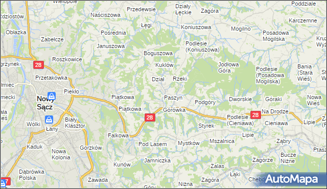 mapa Paszyn, Paszyn na mapie Targeo