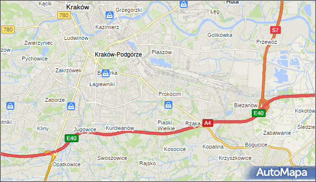 mapa Prokocim, Prokocim na mapie Targeo