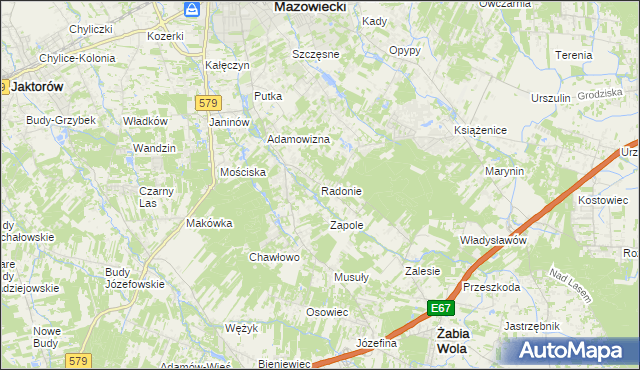 mapa Radonie, Radonie na mapie Targeo