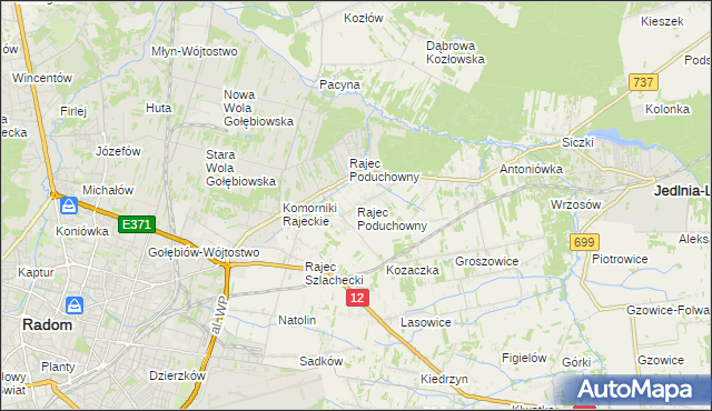 mapa Rajec Poduchowny, Rajec Poduchowny na mapie Targeo