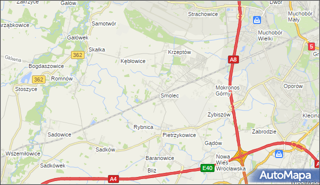mapa Smolec, Smolec na mapie Targeo