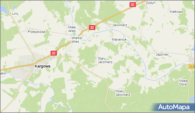 mapa Stary Jaromierz, Stary Jaromierz na mapie Targeo