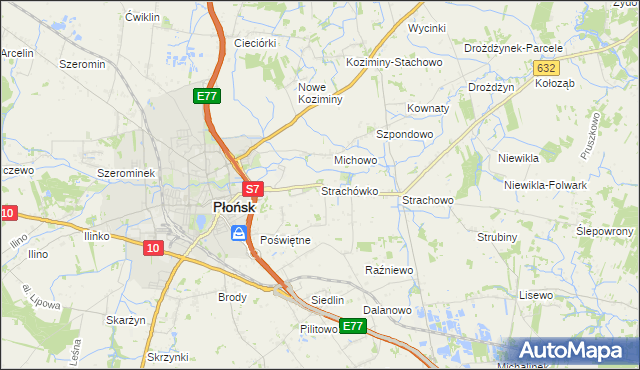 mapa Strachówko, Strachówko na mapie Targeo